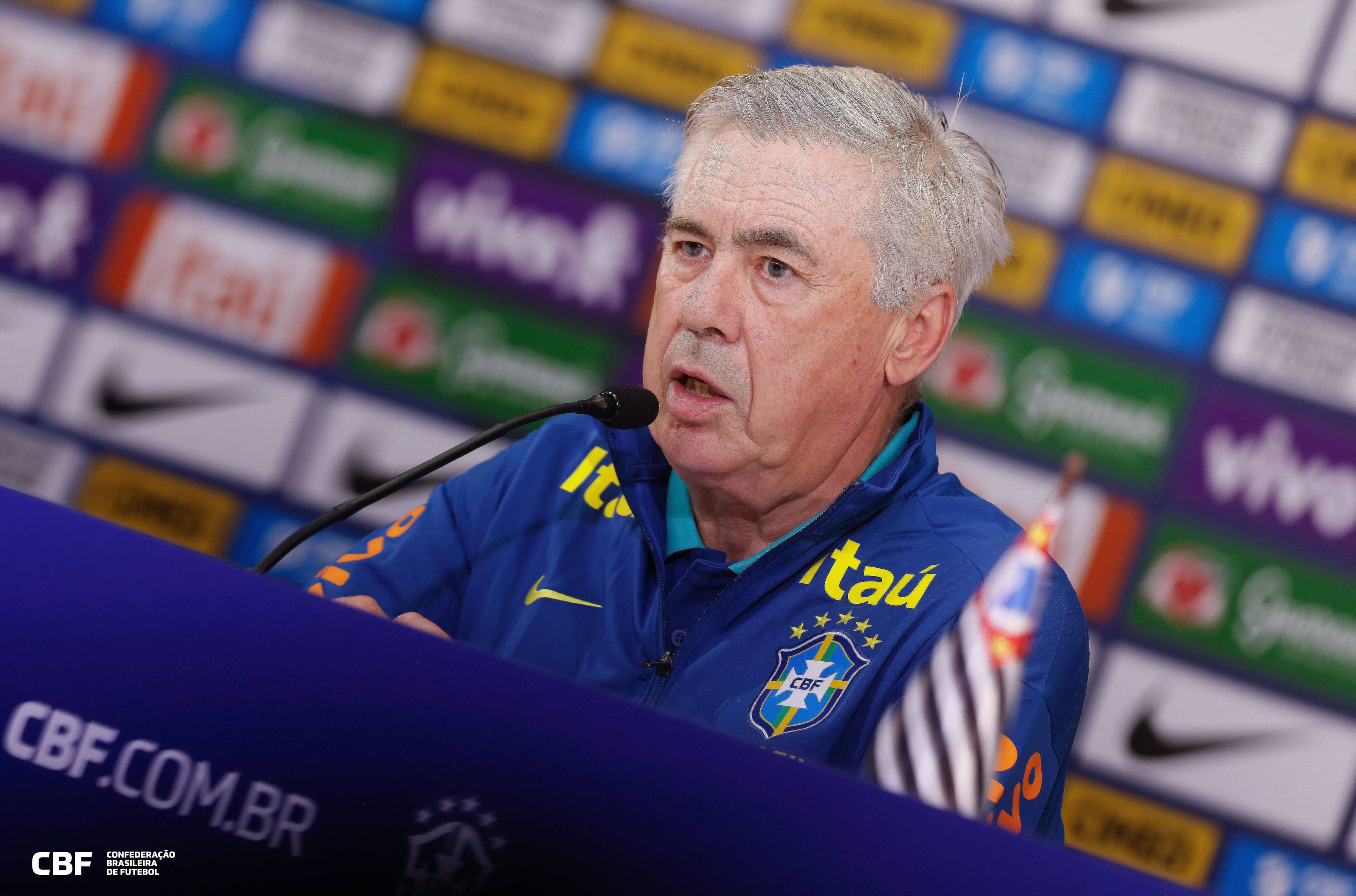 Ancelotti divulgará a lista para as partidas contra Chile e Bolívia