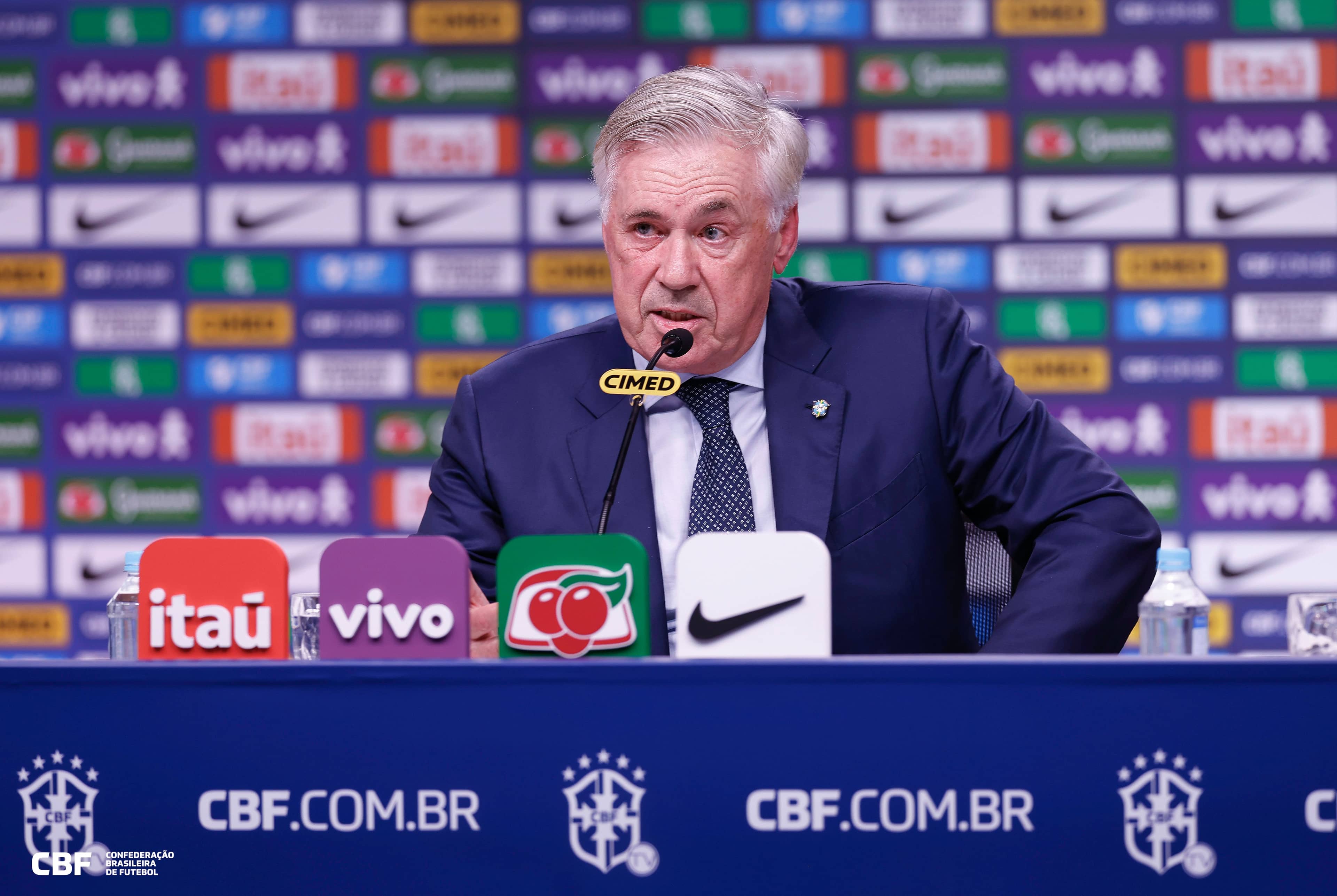 O técnico Carlo Ancelotti anunciou os convocados para as duas últimas partidas das Eliminatórias
