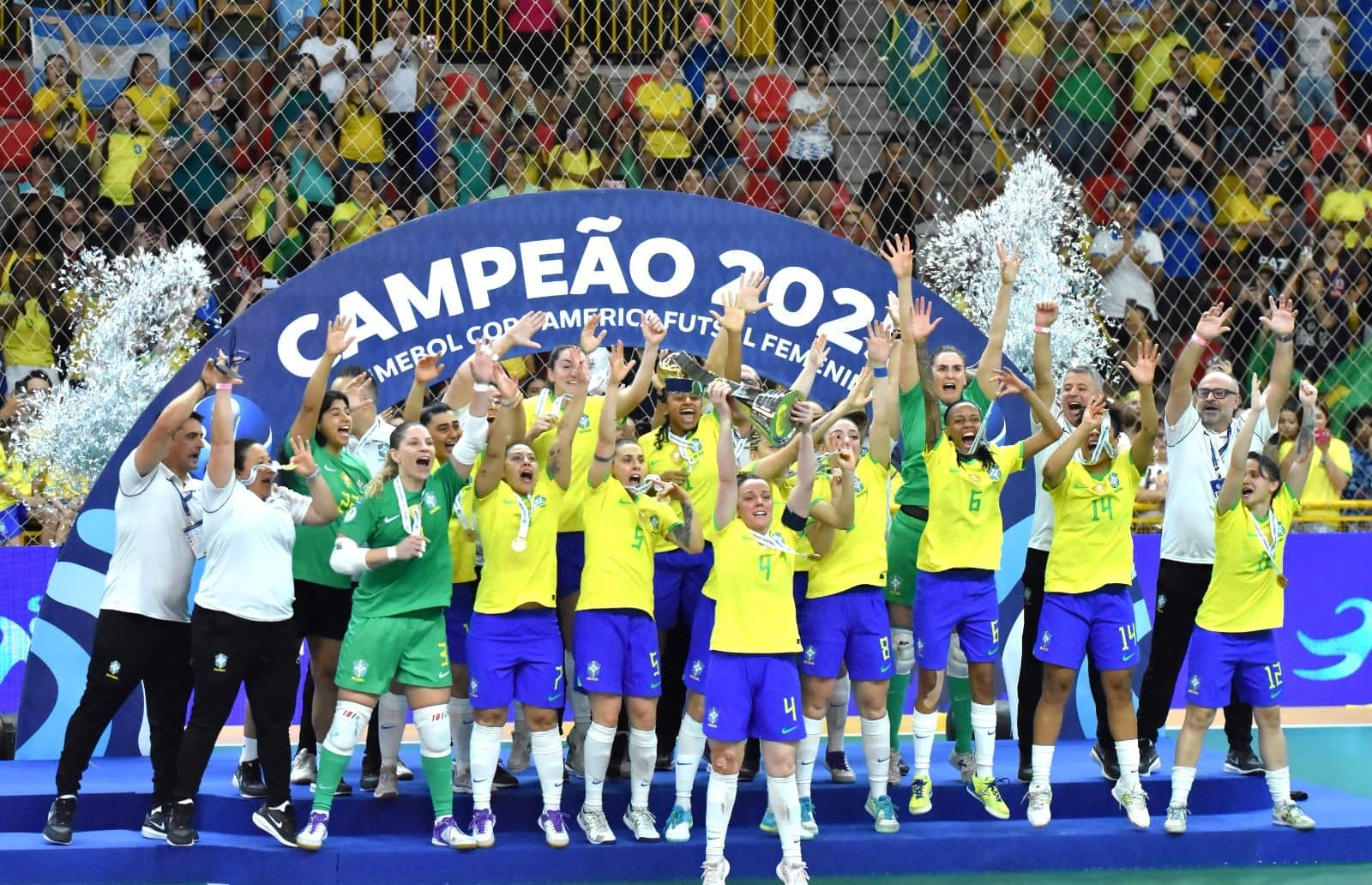 Festa pelo oitavo título da Seleção Brasileira na Copa América de Futsal Feminino