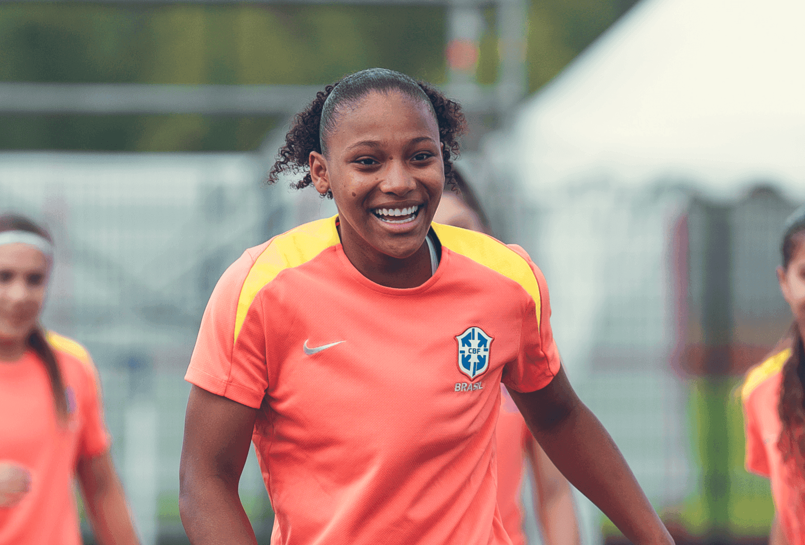 Allyne em treino da Seleção no Marrocos