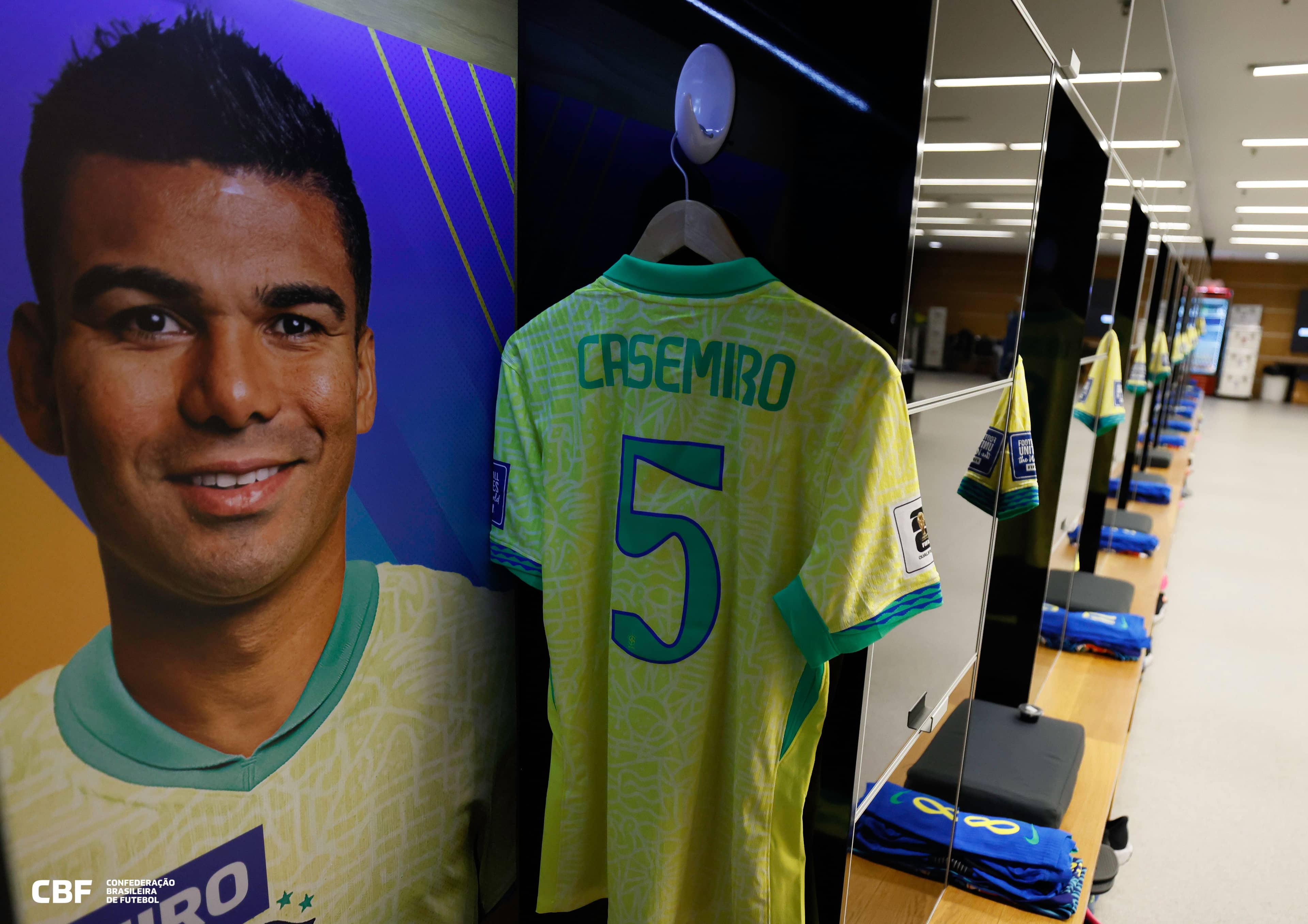 Casemiro veste a camisa 5 na Seleção Brasileira